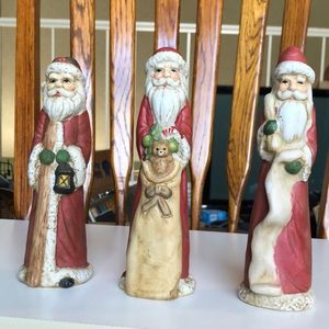 3” ceramic Santa trio